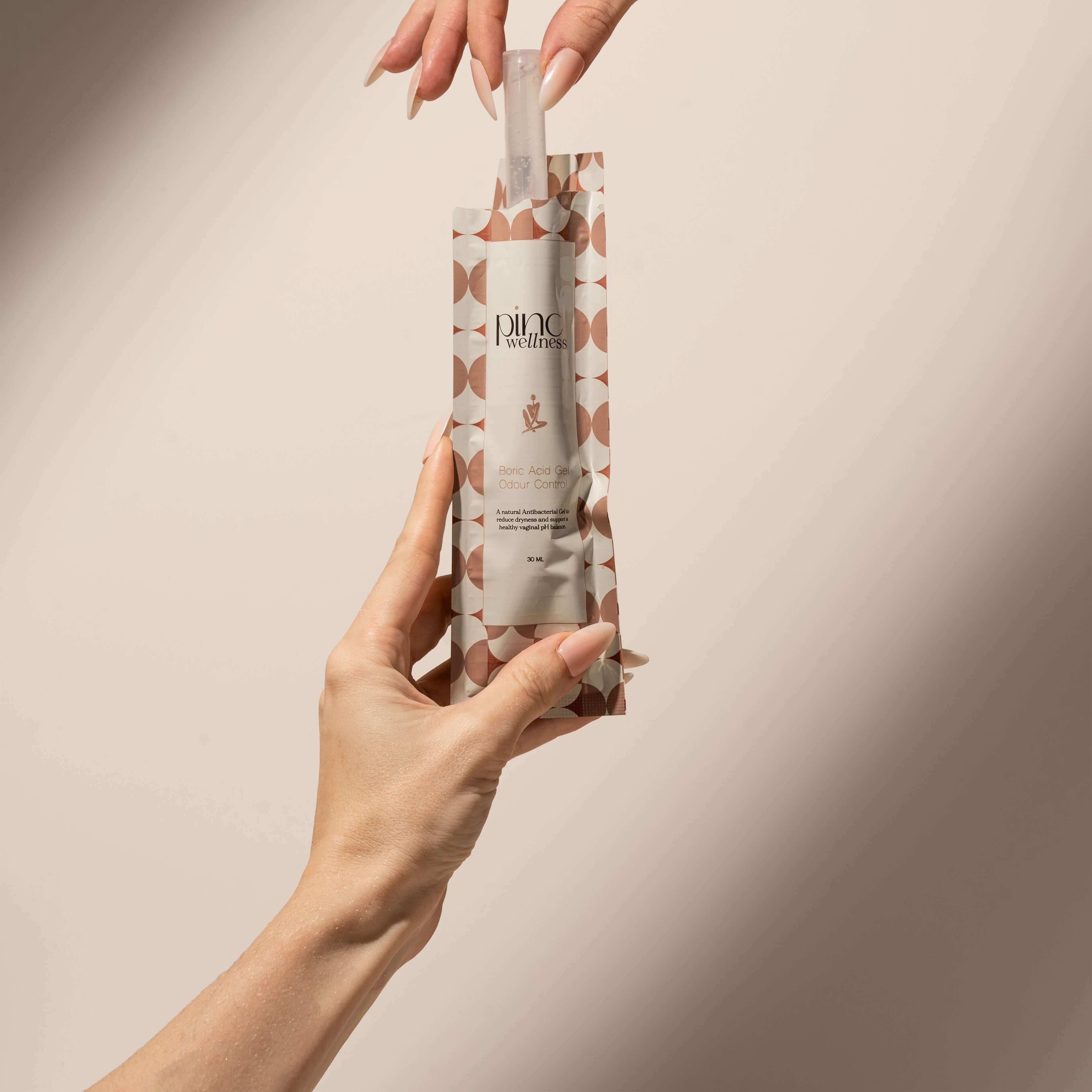 A soothing boric acid gel by Pinc Wellness for targeted vaginal pH support and balance