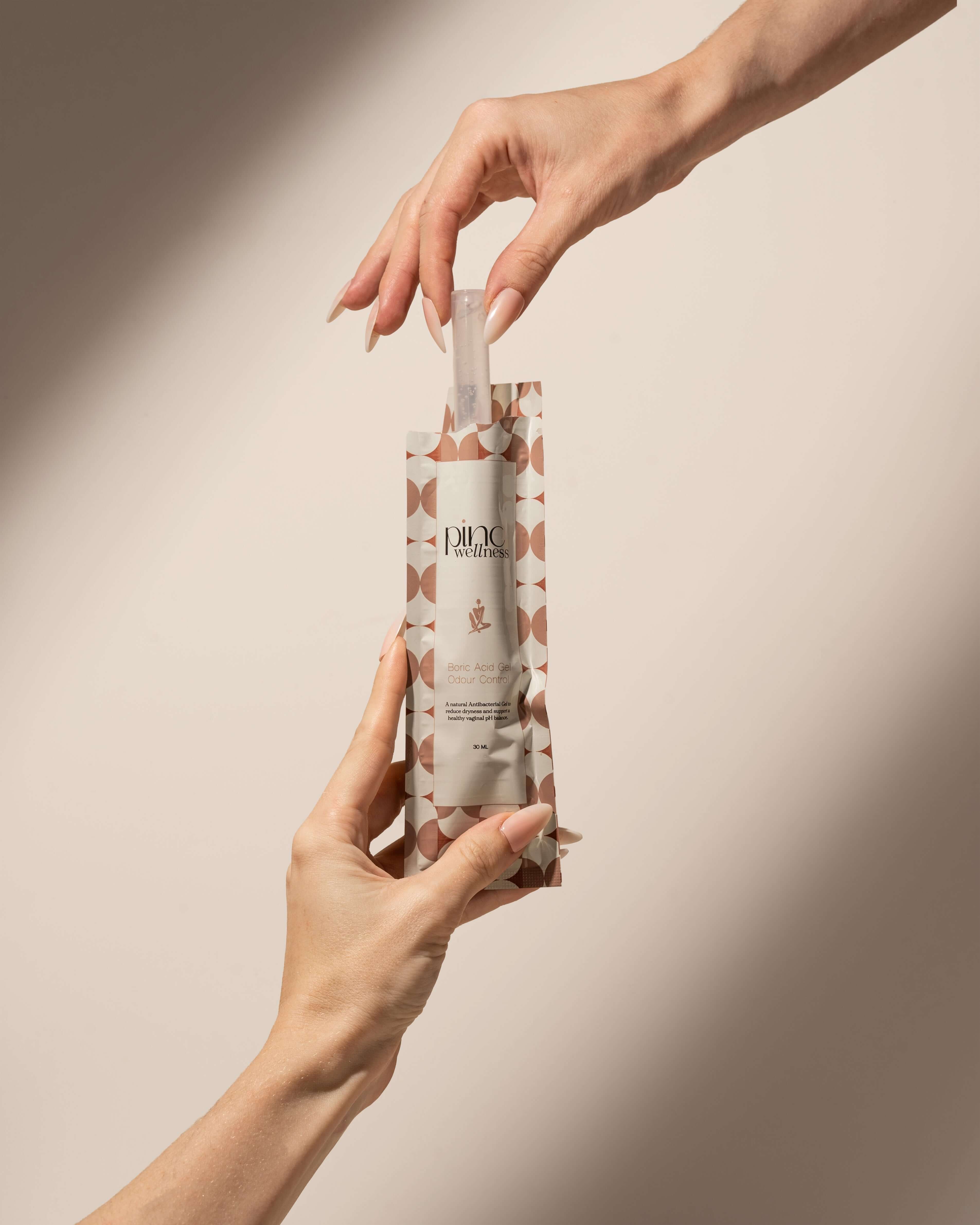 A soothing boric acid gel by Pinc Wellness for targeted vaginal pH support and balance