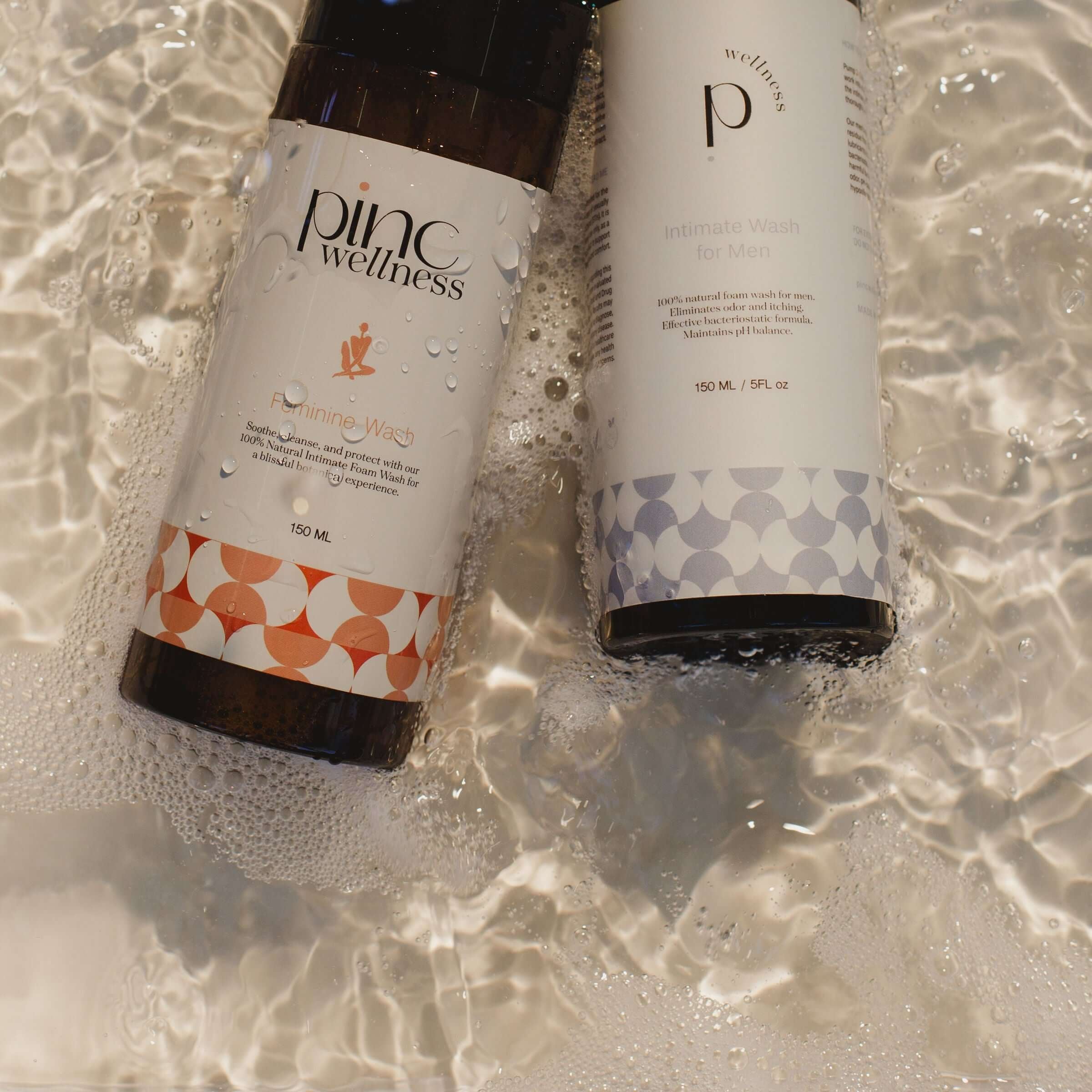 Pinc Wellness Feminine Wash and Intimate Wash for Men in water