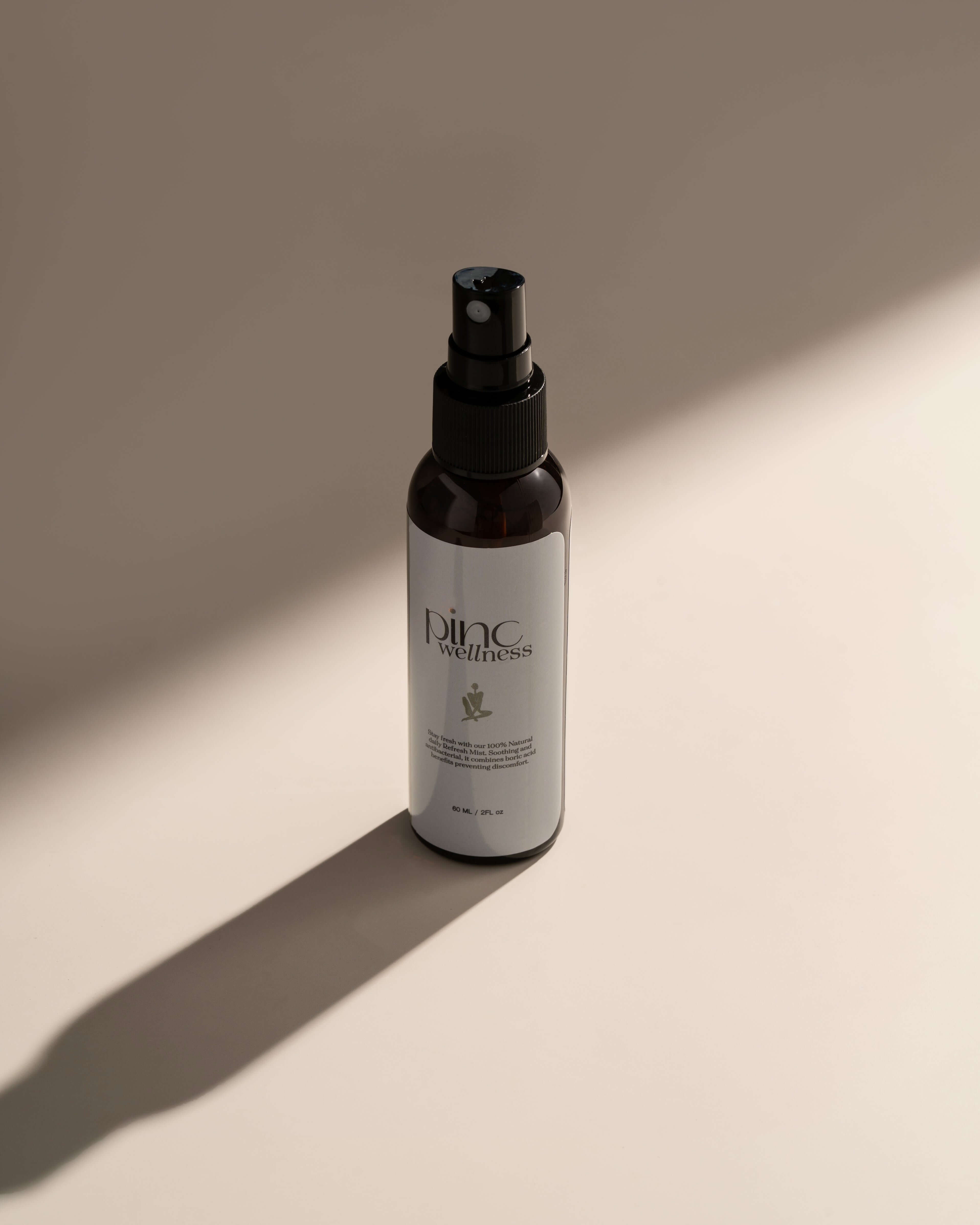 A refreshing boric acid mist by Pinc Wellness, designed to maintain vaginal pH balance and freshness throughout the day