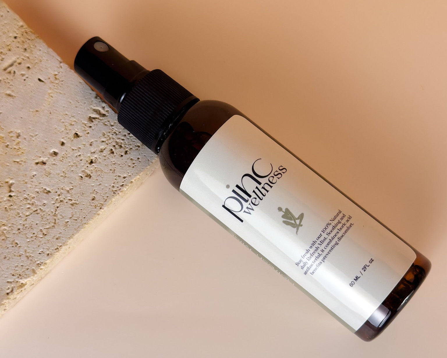 A refreshing boric acid mist by Pinc Wellness, designed to maintain vaginal pH balance and freshness throughout the day
