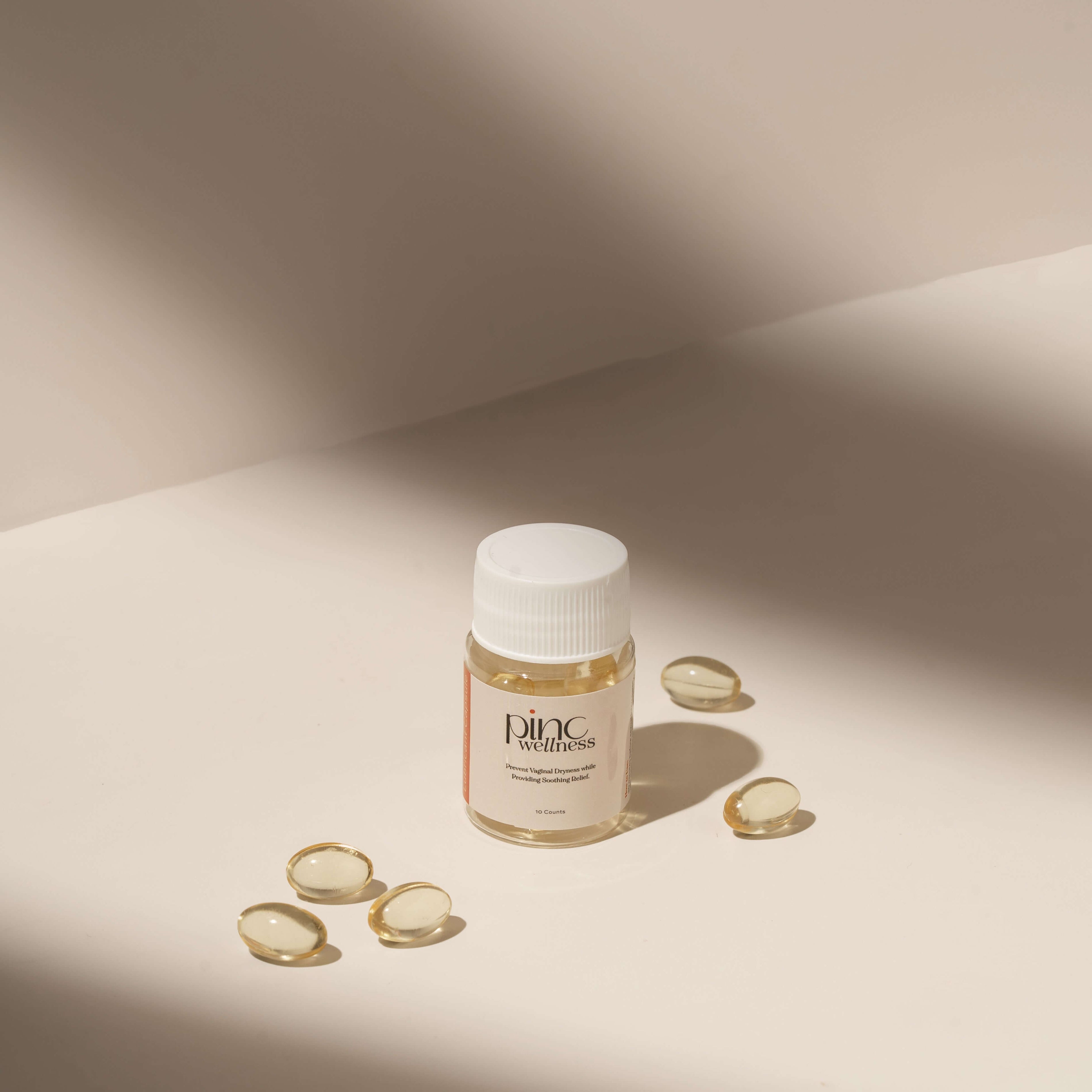 Lubricant capsules by Pinc Wellness for internal hydration and long-lasting moisture