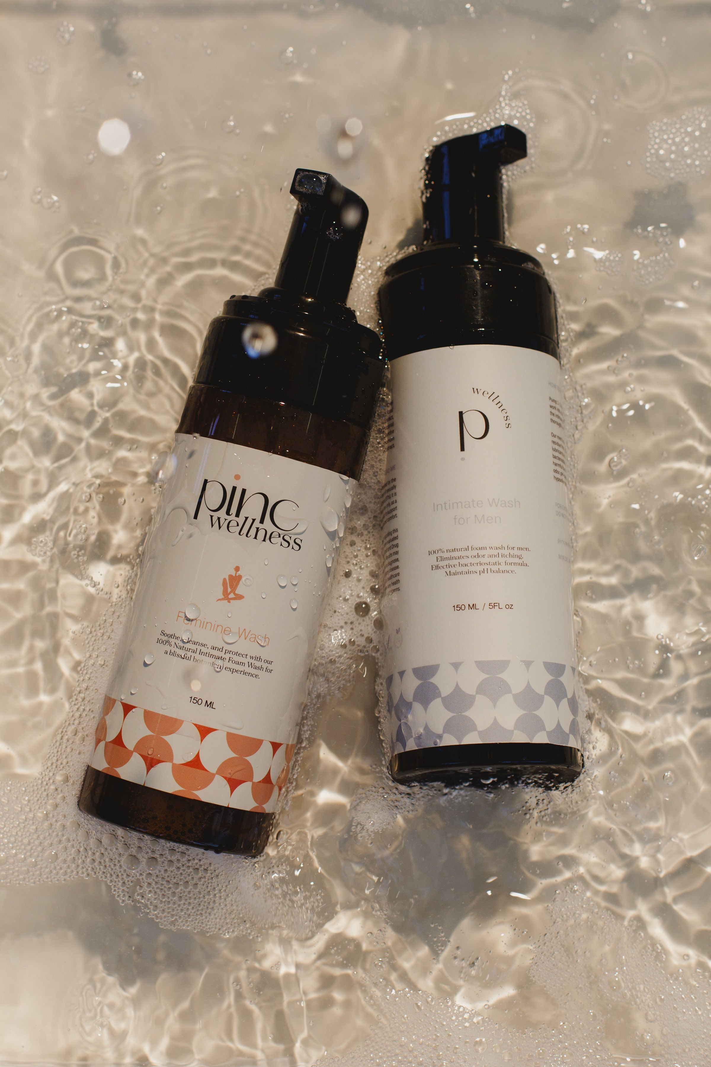 Pinc Wellness Feminine Wash and Intimate Wash for Men in water